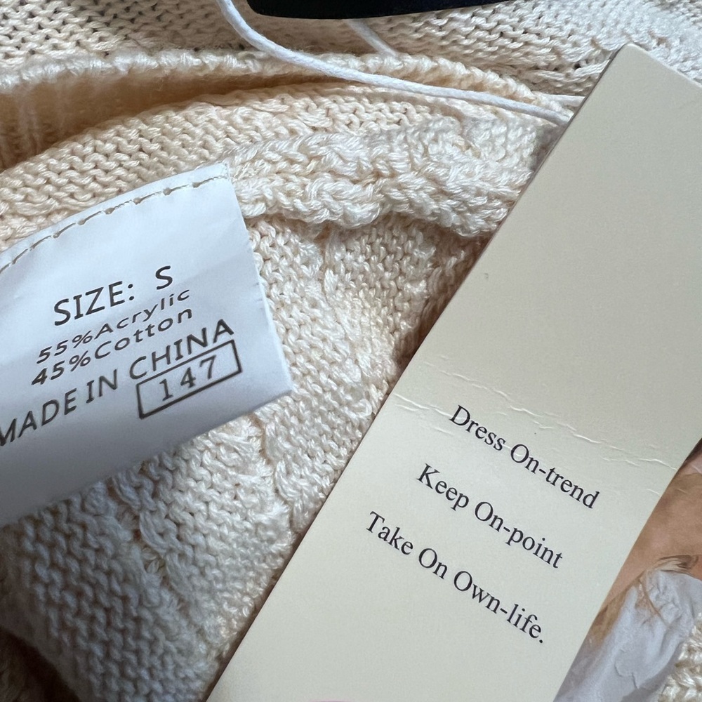 Women's Cream Sweatshirt - Picture 3 of 3